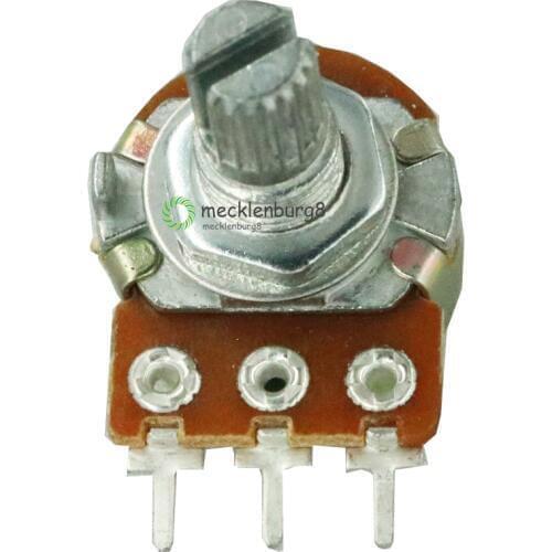 10 pcs 5 K Ohm B5K grooved straight tube rotating conical potentiometer Top