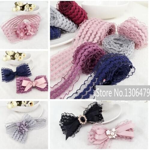 10Yards/Lot DIY Hair Accessories Are Handmade Lace Elastic Lace Scalloped Hollow Small Flowers,RS1352