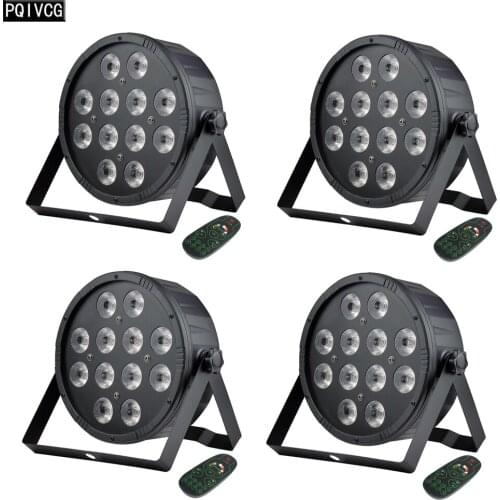 4 Pieces 12x18w RGBWA UV LED Par Light 12 PCS LED Flat Par Light Stage Dj Equipment With Remote Control