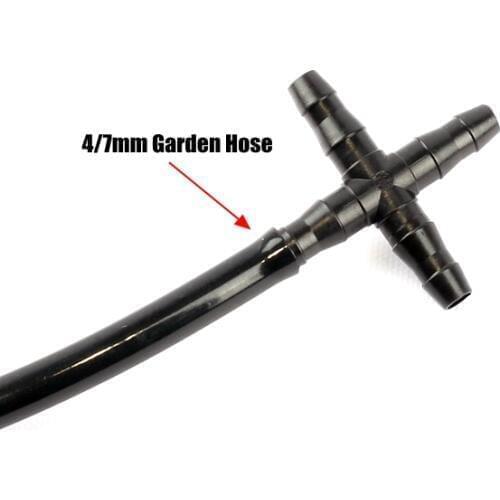 500pcs 4/7mm Irrigation Hose Cross Connector Micro Irrigation Pipe Fittings Water Pipe Splitters Soft Pipe Barbed Joints