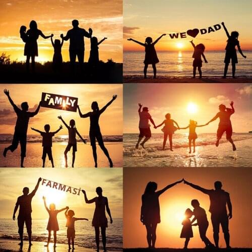 5D DIY Diamond Painting Sunset Picture Family Rhinestone Diamond Mosaic Portrait Cross Stitch Embroidery Landscape Painting Art