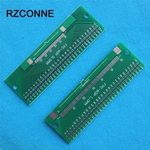 5pcs/lot 60P FFC FPC Adapter Plate 0.5MM/1.0MM Pitch to 2.54mm 60Pin Flat Cable Socket Connector for PCB Board TFT LCD new