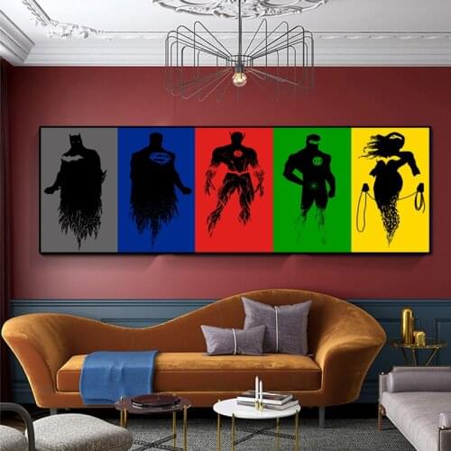 Marvel Avengers Abstract Poster Batman Spider-man Captain America Wall Art Canvas Painting Picture for Living Room Home Decor