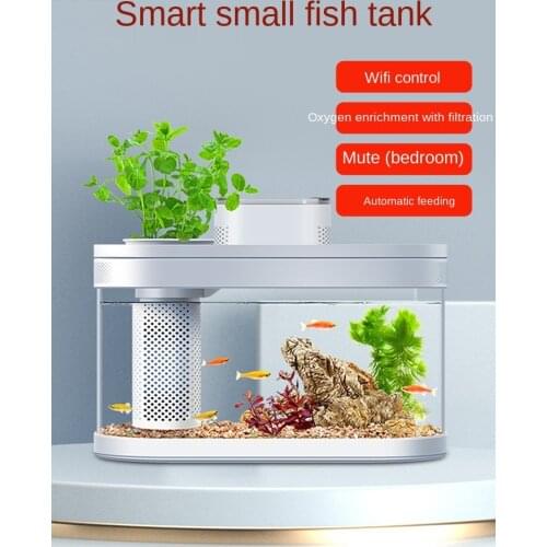 Smart Small Fish Tank Wifi Control Feeding Water Temperature Light In Free Water Fish Breeding Box Acrylic Creative Fish Tank