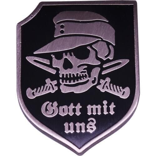 God with us skull brooch WWII Germany wehrmacht accessory