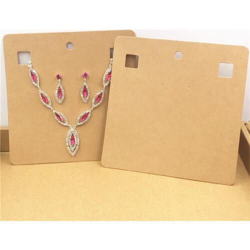 Big Size Kraft Paper Cardboard Necklace&Earring Displays Cards Fashion Jewelry pendant Show Packaging Card 50Pcs 15x15cm