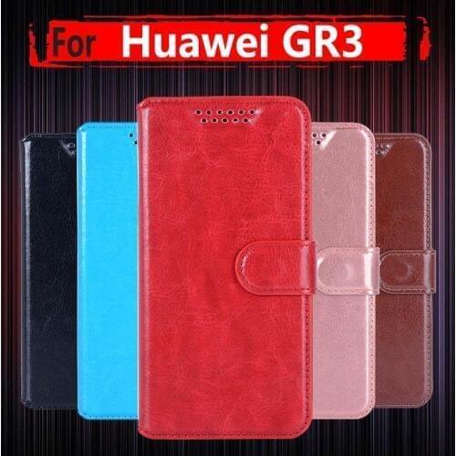 For Huawei GR3 Case Cover 5.0 inch PU Leather Wallet Phone Case For Huawei GR3 TAG-L21 TAG-L13 TAG-L23 Case Flip