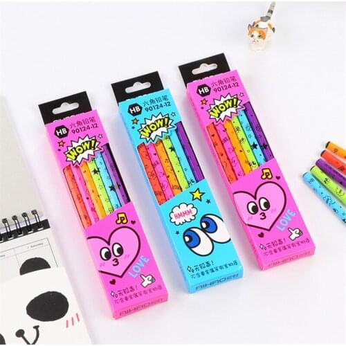 DL Color pencil 12 six corner unleaded children to write HB environmental stationery wholesale Student creative stationery