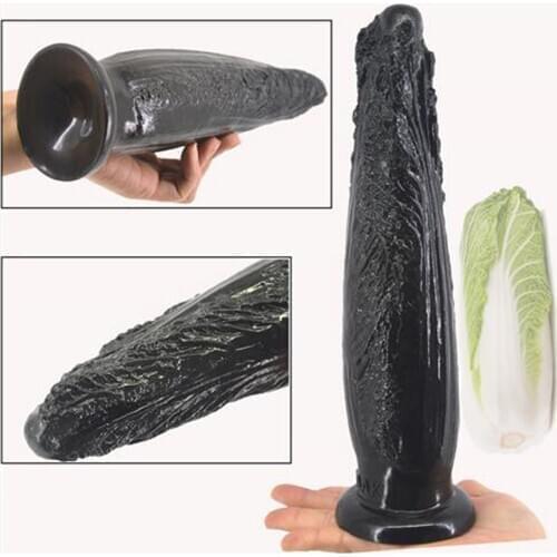 FAAK Long anal dildo butt plug suction cup Chinese Cabbage design dildo sex products anal plug penis sex toys women man sex shop