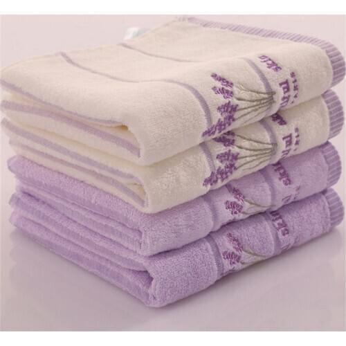 Cotton Embroidery Lavender Aromatherapy Soft Bath Hand Face Towel Sheet Set 34 X 74cm Bath Towel New