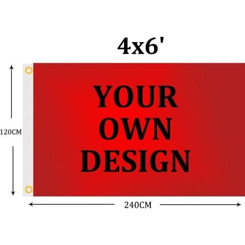 Custom 4x6 FT Flag 120X180cm Banner 100D Polyester Advertising For Decoration Printed Promotion Indoor Or Out Door