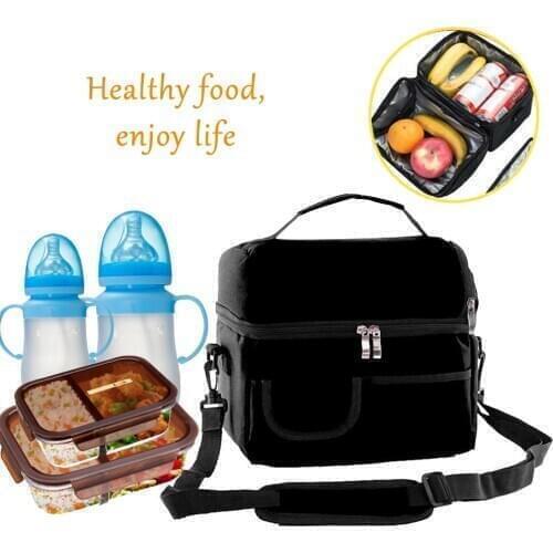 Insulated Lunch Box Leak-proof Cooler Bag in Dual Compartment Lunch Tote for Men Women 14 Cans Wine Bag Cooler Box 2