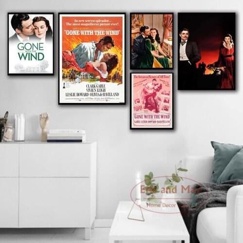Gone With The Wind Canvas Painting Posters And Prints Wall Pictures For Living Room Vintage Poster Decorative Home Decor Quadro