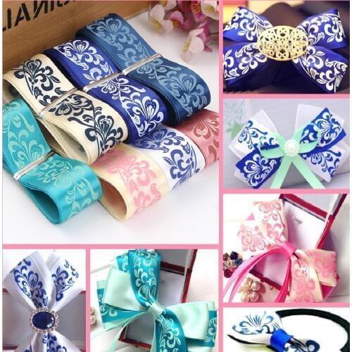 1''25mm Printed Polyester Silk Ribbons Wedding Party Gift Wrapping Ribbon DIY Handmade Material Hair Bows Accessories (1 Meter)
