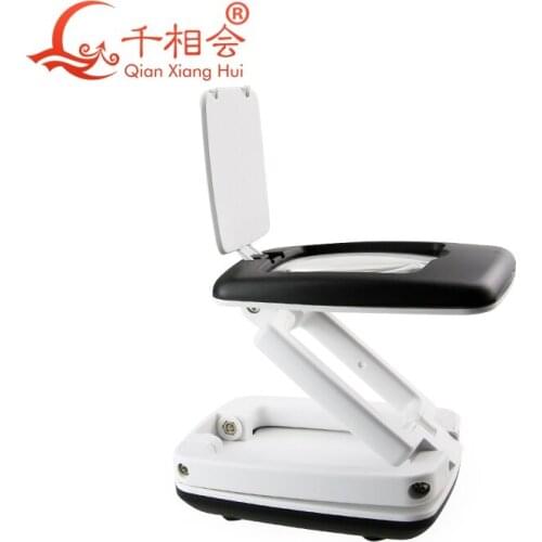 Hands free magnifier folding magnifier with light table lamp magnifying glass 3x