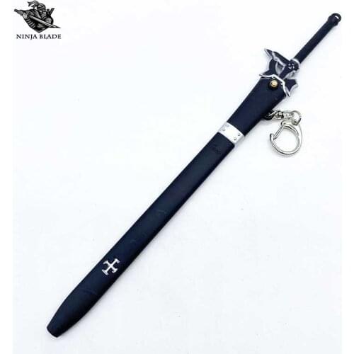 Sword Art Online Kirito Elucidator Sword Kirigaya Kazuto Weapon Small Anime Katana Metal Unsharpend Blade Replica Model