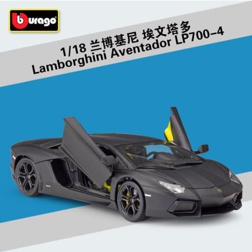 Bburago 1:18 Diecast Aventador LP700-4 Red Yellow Blue Green Black Sport Car High Simulation Vehicle Alloy Model Car Door Open