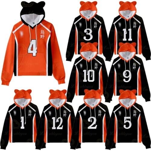 Young Haikyuu!! Bokuto Koutarou Harajuku Hooded Sweatshirt 3D Casual Adult Kids Ears Pullovers Casual Cool Cosplay Hoodies