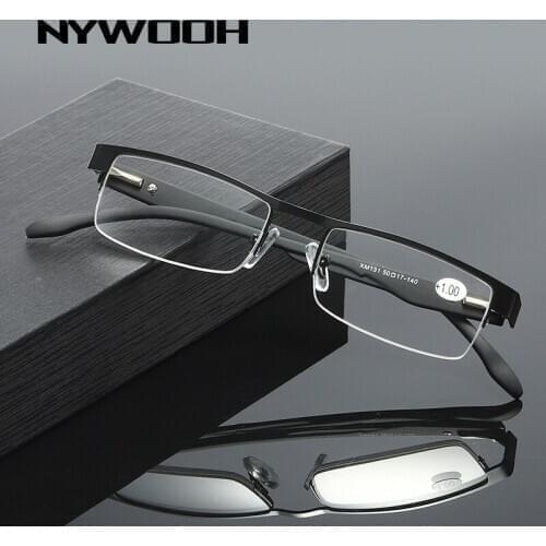 NYWOOH Business Men Reading Glasses Retro Hyperopia Prescription Eyeglasses Presbyopia Eyewear for Ladies +4.0