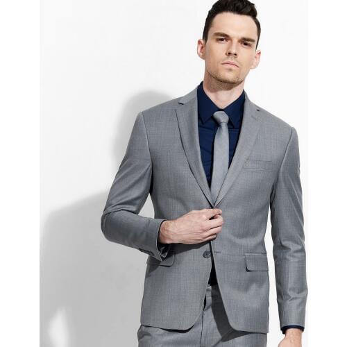 Men blazer 50% wool high quality brand mens suits jackets single breasted full sleeve spring autumn grey formal mens stage wear