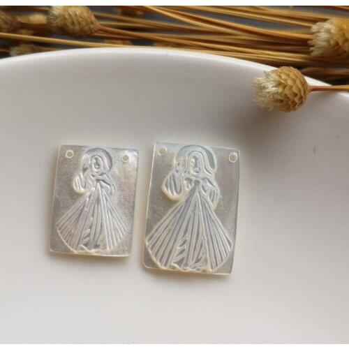 10pcs/lot 12x16mm & 13x18mm Natural Virgin Mary Mother of Pearl Shell Mary Mother Pearl for DIY Jewelry