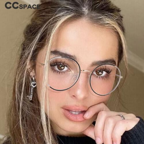 49747 Round Half Frame Anti Blue Light Optical Glasses Frames Men Women Fashion Computer Eyeglasses