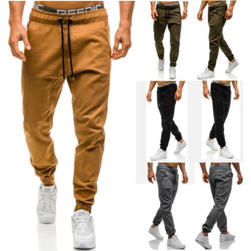Wholesale 2019 Spring autumn Joggers running hiphop Drawstring Men s skinny casual jeans stretch Cotton pants long trousers men