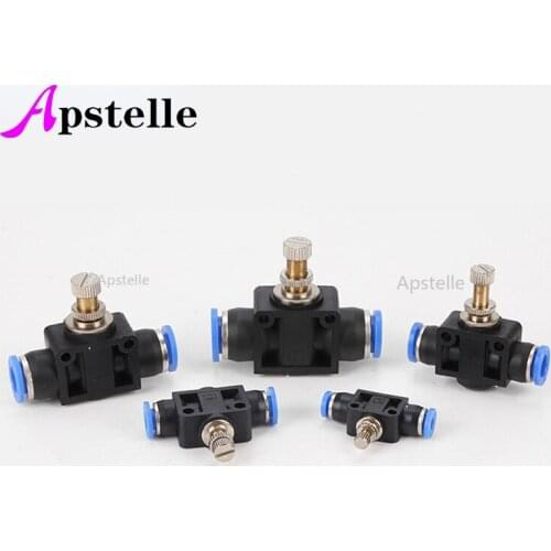Pneumatic Airflow Regulator 4mm 6mm 8mm 10mm 12mm OD Hose Tube Gas Flow Adjust Valve Connector Fitting Air Speed Control Crane
