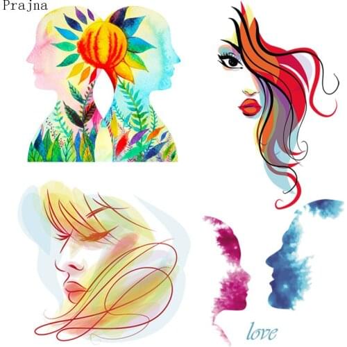 Prajna Woman Iron On Transfer Patches For Clothes Stripes Heat Vinyl Transfer Badge Butterfly Patch Thermal Stickers On Clothes
