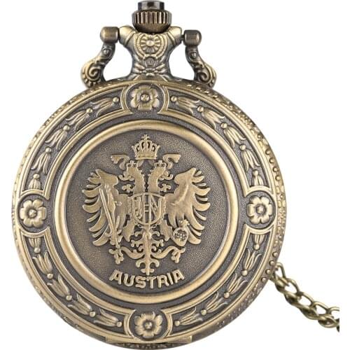 Retro Pocket Watch for Men National Emblem Design Pocket Watches for Boys Quartz Necklace Pocket Watch Gifts for Teenager