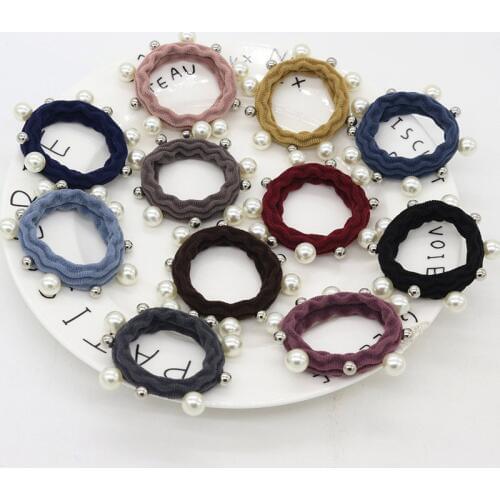 Fashion Women Girls Pearl Elastic Hair Bands Ponytail Holder Gum For Hair Scrunchie Rubber Bands Headbands Hair Accessories