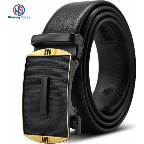 Warring States Luxury Brand Automatic Buckle Belt Designer Belts High Quality Business Pants Male Belts Pu Leather