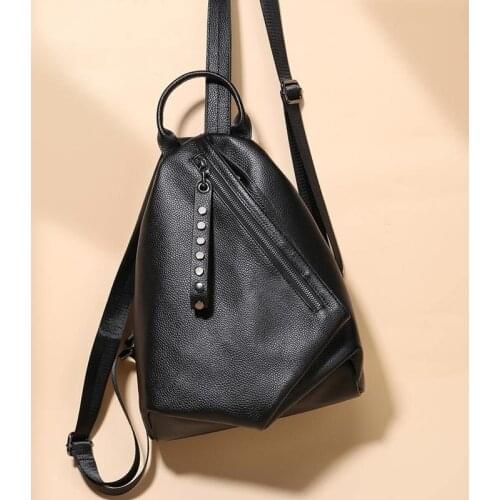 Korean 2021 New Fashion Women Backpack Top Layer Cow Leather Casual School Bag Large Capacity Travel Bags Mochilas Mujer Bolsa