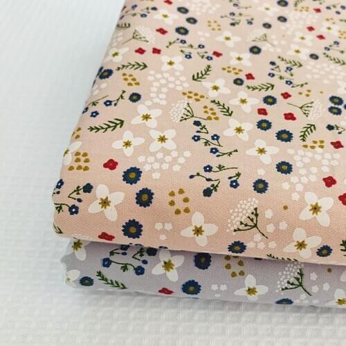 Floral Printed Cotton Twill Fabric 50x40cm Soft Skin-Friendly Pure Cotton Twill Fabric By Meters for DIY Sewing Patchwork Dress