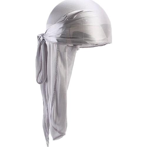 Silky Durags Bandanas Turban Cap Wigs Doo Turban Long Tail Hat Headband Hair Accessories Biker Headwear Satin Durag Extra Du-Rag