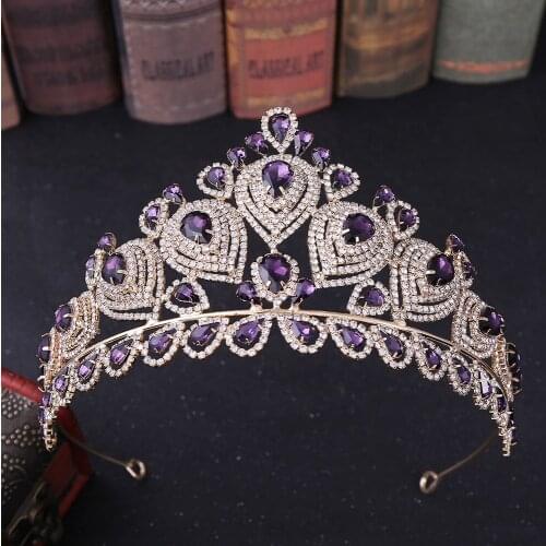 Baroque Vintage Gold Silver Color Queen Princess Tiaras And Crowns More Color Crystal Rhinestone Diadem Wedding Hair Accessories