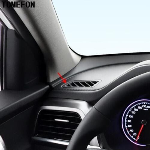 TOMEFON For KIA Sportage 2018 ABS Chrome Carbon Fiber Car Air Conditioning Vent Outlet Cover Trim Moldings Car Interior Styling