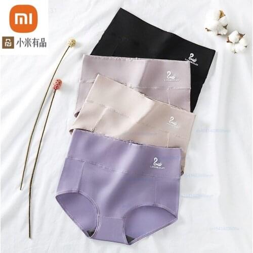 Xiaomi Graphene Antibacterial Underwear Crotch Briefs for Women Cotton Underpants Woman High-waisted Winter Ladies Panties 3pcs
