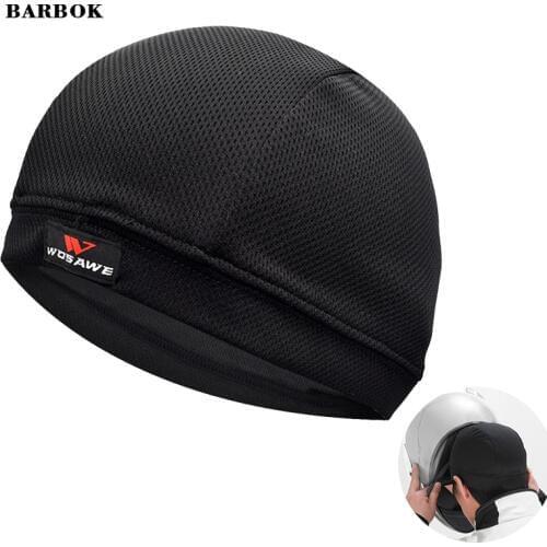 WOSAWE Mesh Elastic Balaclava Cycling Cap Bicycle Motorcycle Helmet Liner Cap Sweat Inner Cap Summer Racing Hat Skull Beanie