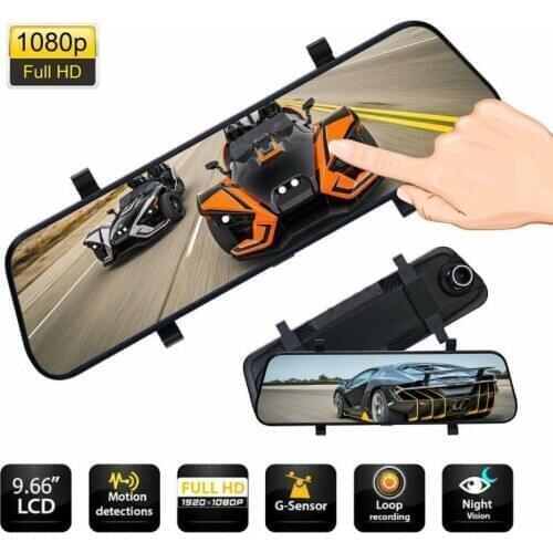 OLPAY 10 Inch Touch Car Dvr Streaming Media Mirror Dash Cam FHD 1080P Video Recorder Dual Lens Support 1080P Rearview Camera GPS