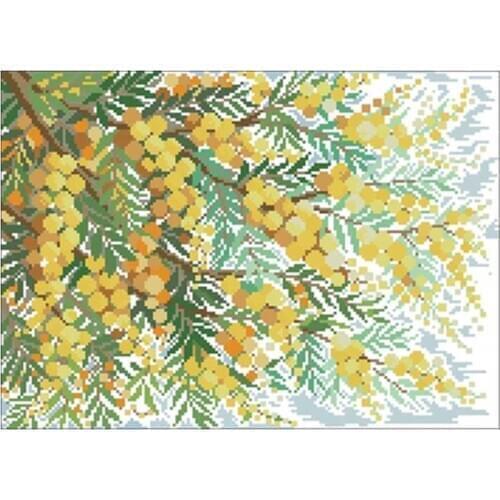 Yellow gypsophila patterns Counted Cross Stitch 11CT 14CT 18CT DIY Cross Stitch Kits Embroidery Needlework Sets home decor