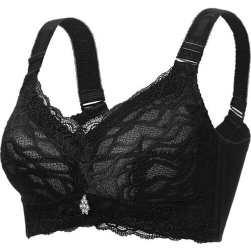 Womens Lace Minimizer Bra Full Coverage Lightly Lined Wire Free Underwear Female Lingerie 34 36 38 40 42 44 B C D E F