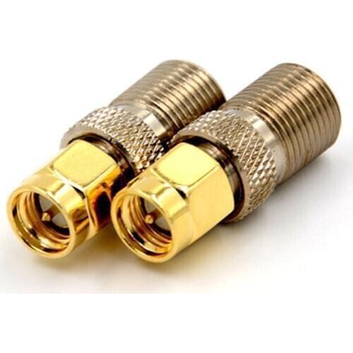 1/2pcs F Type Adapter SMA / RP-SMA To SMA Male Plug & Female Jack Straight & Right Angle RF Coaxial Connector