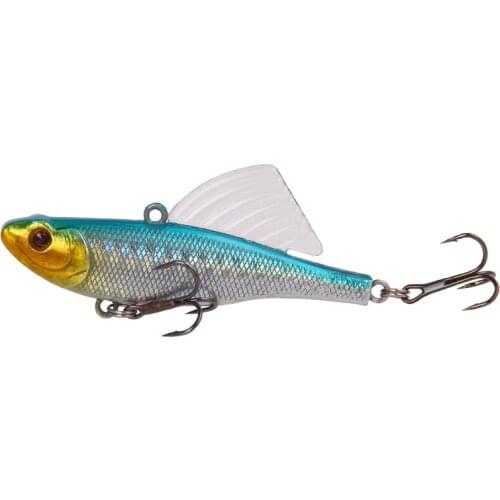 1PCS Hard VIB Vibration Fishing Lure 6.5cm 17g Winter Artificial Bait Swivel Jig Wing Crankbait Bass Pike Pesca Fishing Tackle