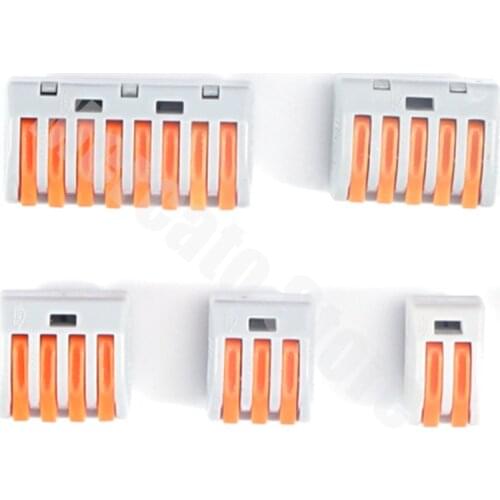 10/50/100pcs Universal Fast Connector 212/213/214/215/218 Port Push in Terminal Block Cable Conductor Wire Splice Connectors