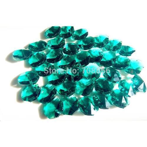 1000pcs 14MM MALACHITE GREEN CRYSTAL OCTAGONAL LOOSE BEADS IN 1 HOLE FREE SHIPPING