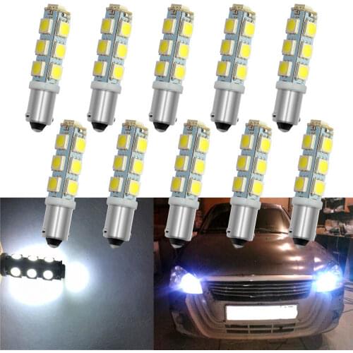10X White T11 Ba9s 1895 T4w 5050 13Led Auto Car Reading Tail Light Bulb Turning License Plate Light Festoon Dome Light Door Bulb