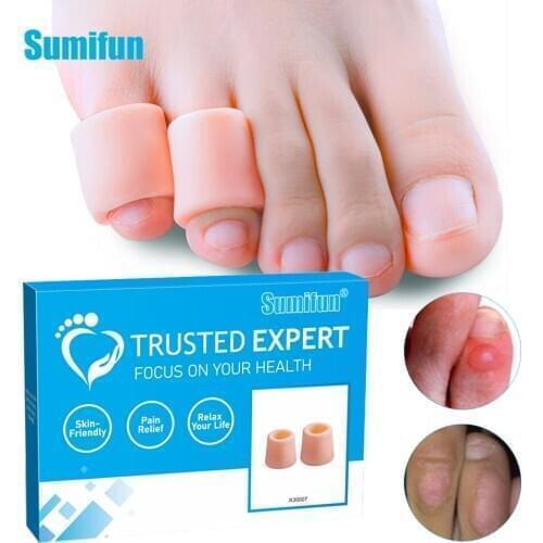 Sumifun 16Pcs Gel Toe Fingers Protector Corn Corrector Hammer Thumb Separator Toe Tube Separation Protection Foot Care Support