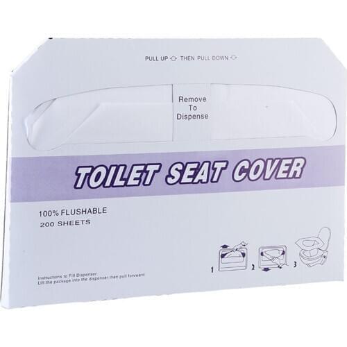 Quality 200pcs 16.7x14.2inch Biodegradables Sheet Toilet Seats Covers Water-Soluble Disposable Half-Fold Toilet Seats Covers