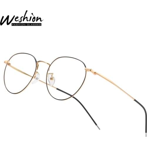2021 Fashion Simple Women Glasses Frame Metal Round Optic Myopic Eyewear Anti Blue Light Cellphone Computer Eyeglasses UV400